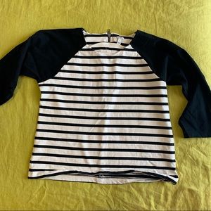 Jcrew 3/4 length striped shirt